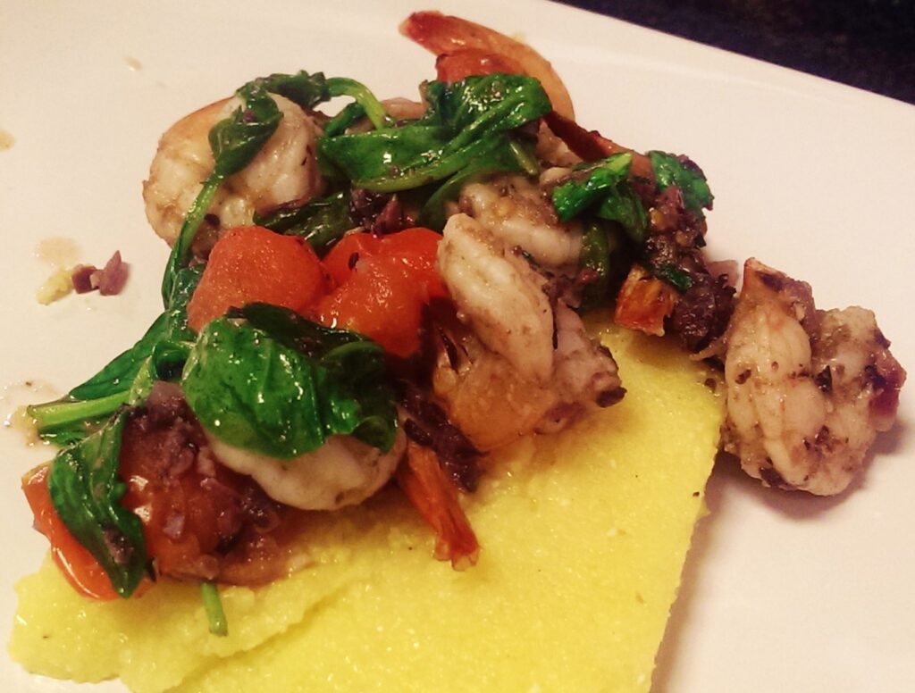 Mediterranean Shrimp and Polenta