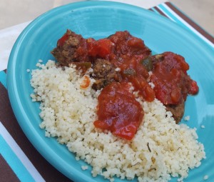 Meatless Meatball and Garlic Couscous